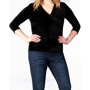 New Measure & Made Surplice Knit Wrap in Black -‎ Size large